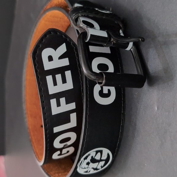 Genuine Leather Italian Style Black/Brown Men's Golfer Belt,M/M 34"-36". - Picture 8 of 10